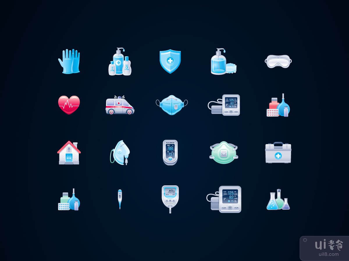 COVID-19 Protection icons set