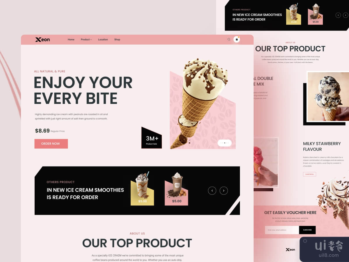 Ice cream Shop Product Landing-Page