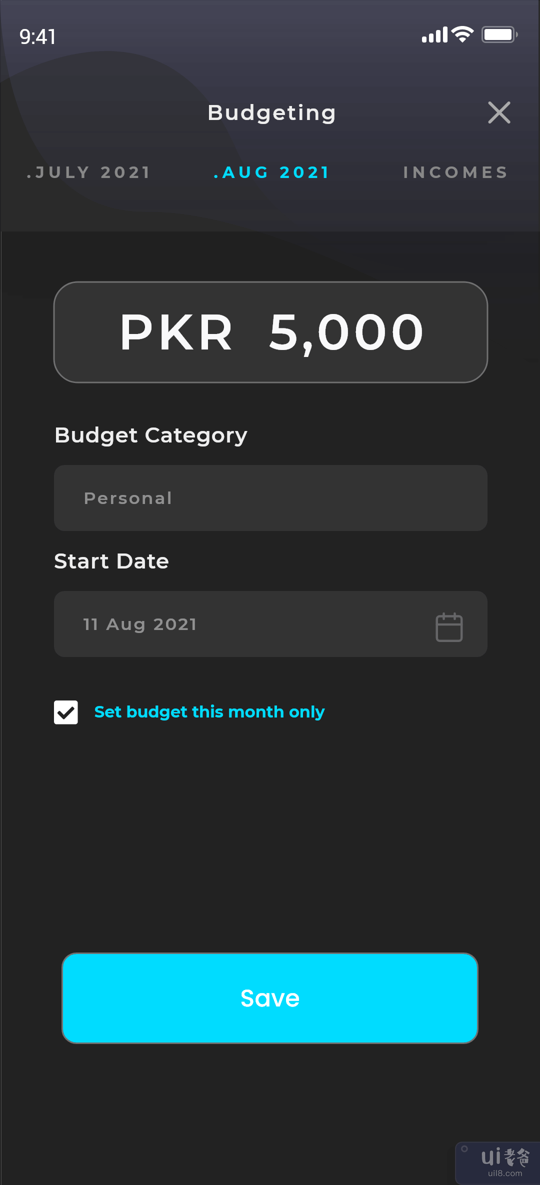 钱包应用挑战 - 预算规划器 iOS UI 套件(Wallet App Challenge - Budget Planner iOS UI Kit)插图