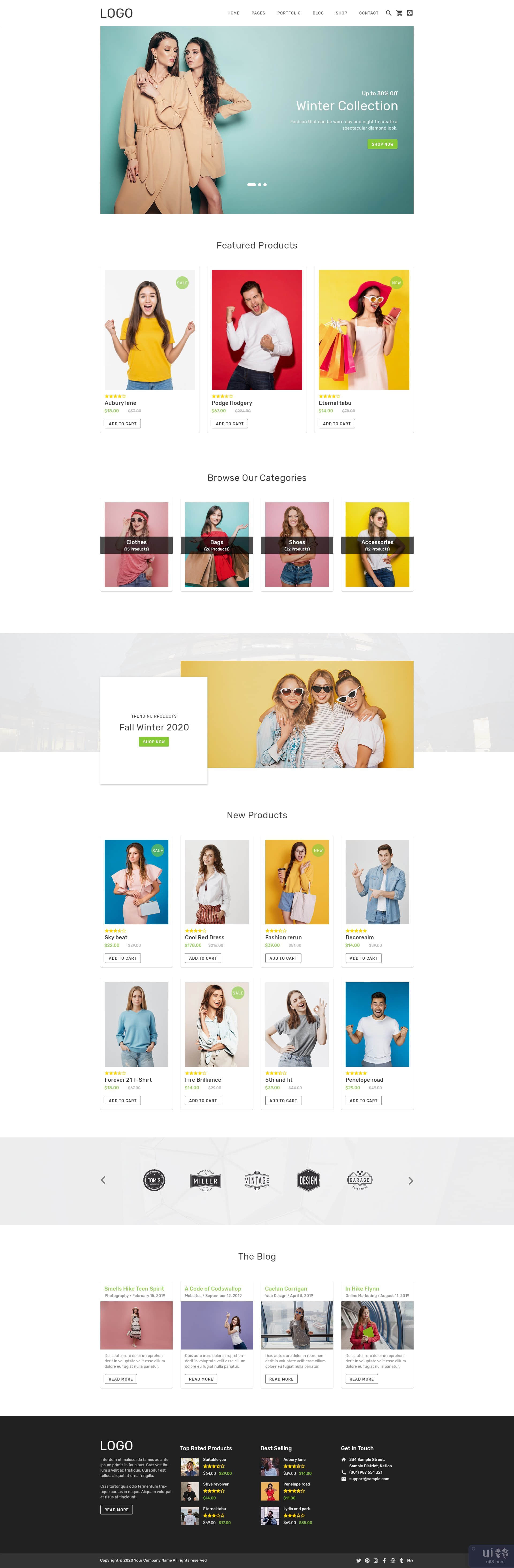 Selley 时装店主页 PSD Web 模板(Selley Fashion Store Homepage PSD Web Template)插图