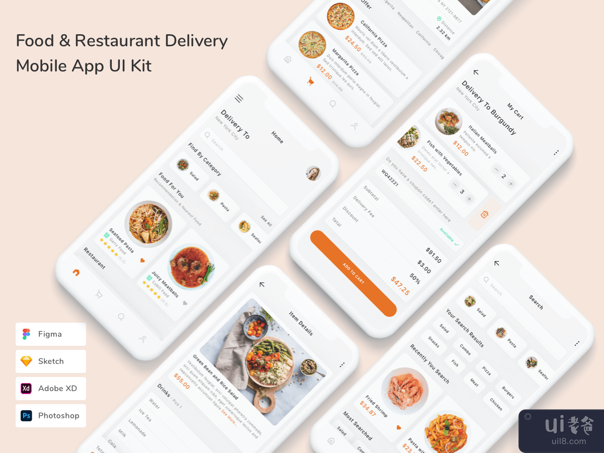Food & Restaurant Delivery Mobile App UI Kit