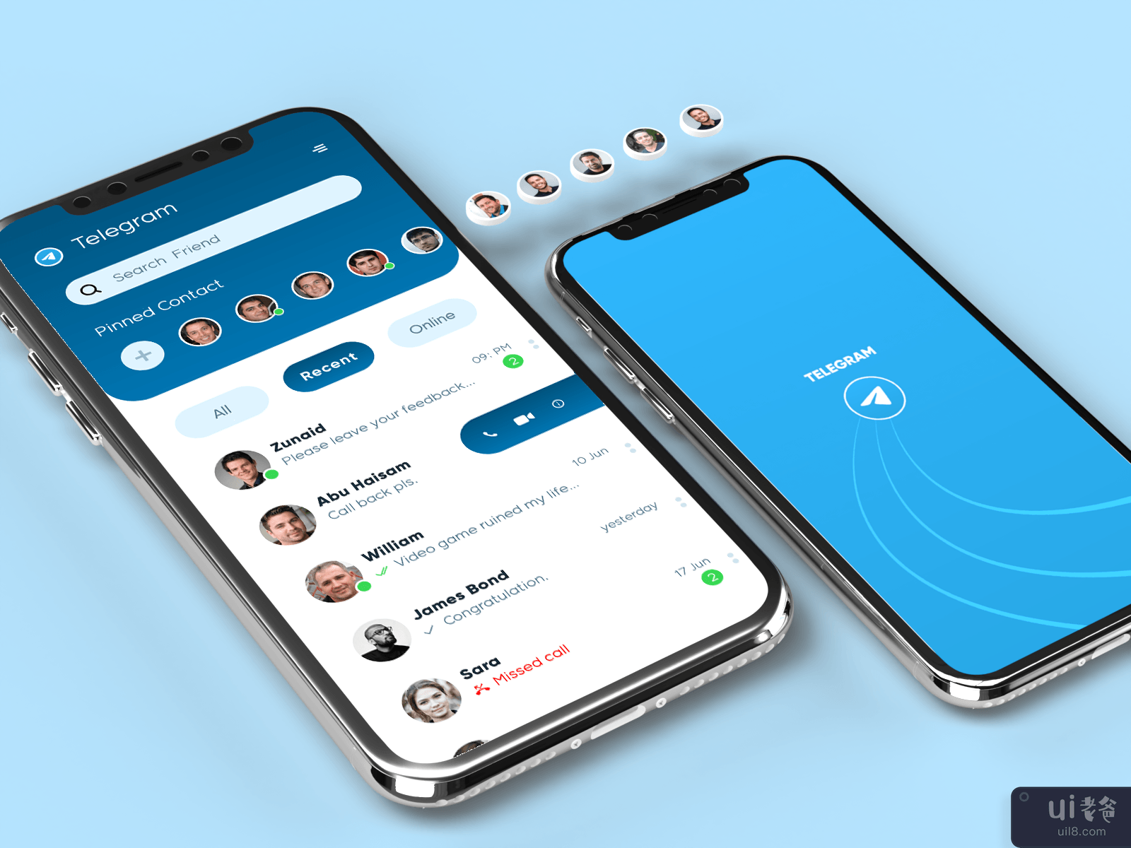 电报重新设计 - 消息应用程序(Telegram Redesign - Messaging App)插图2