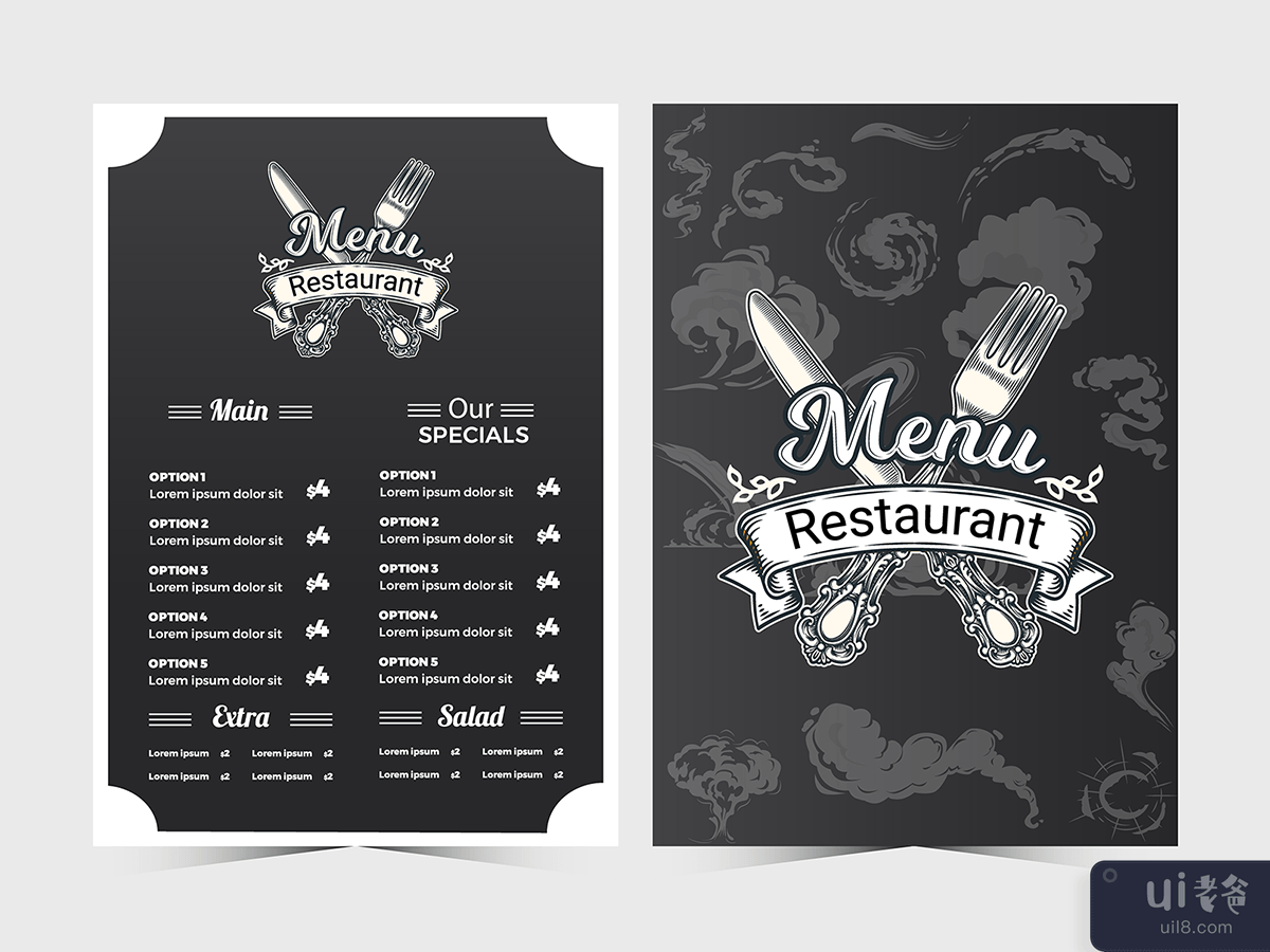 Food Menu Brochure Template with white colors