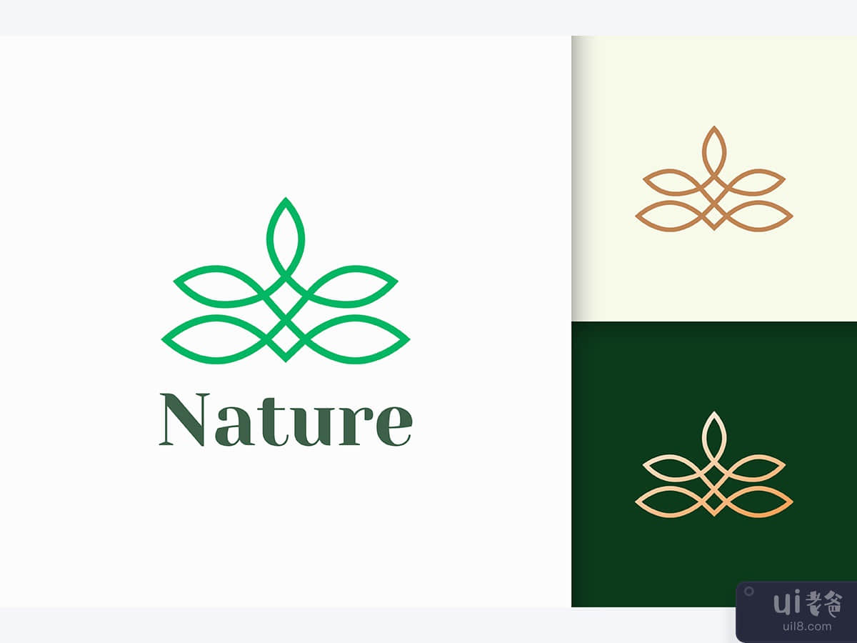 Flower Logo in Luxury Represent Health and Beauty