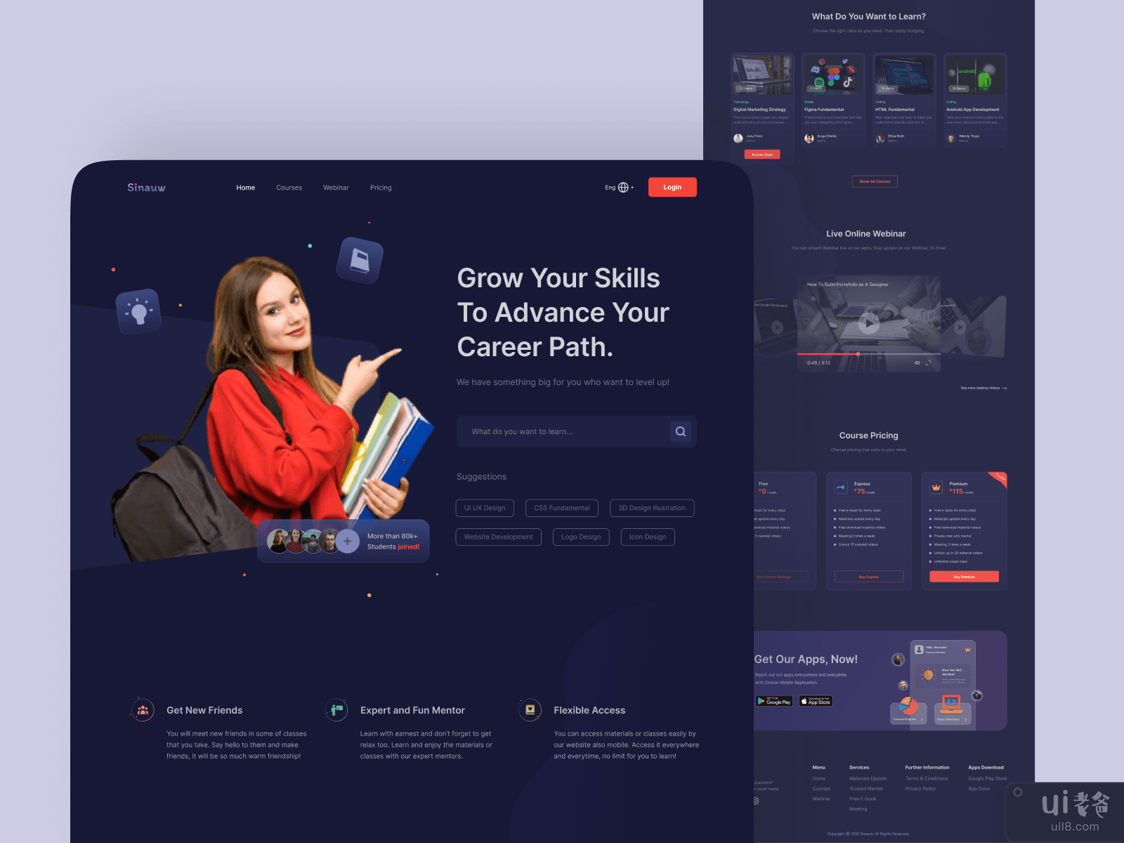 Sinaw - Online Course Landing Page