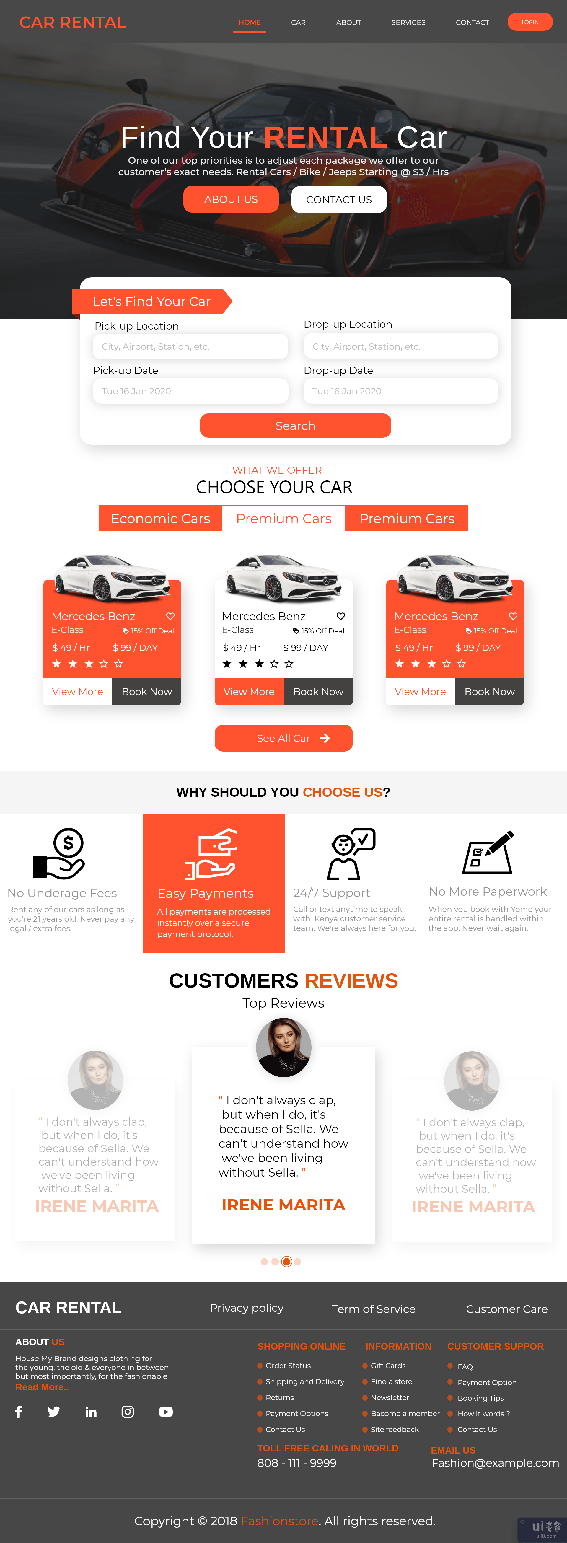 租车登陆页面(Car Rental Landing Page)插图