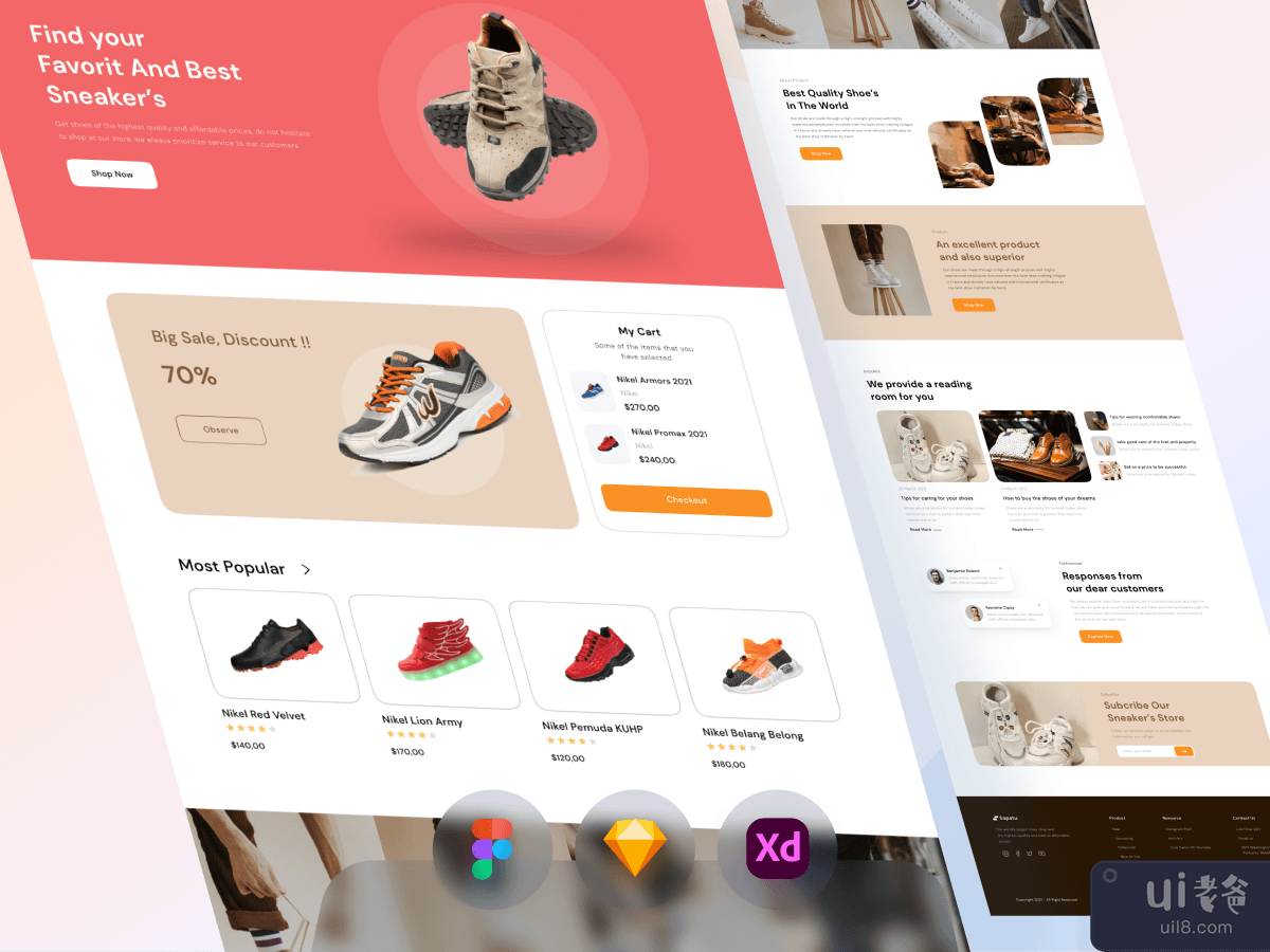 鞋类电商登陆页面(Shoes E-Commerce Landing Page)插图1