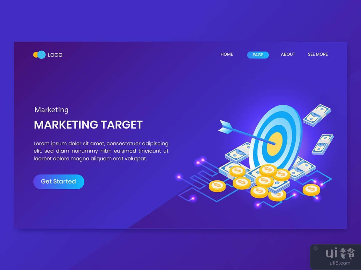 Business Success  Isometric Concept Landing Page