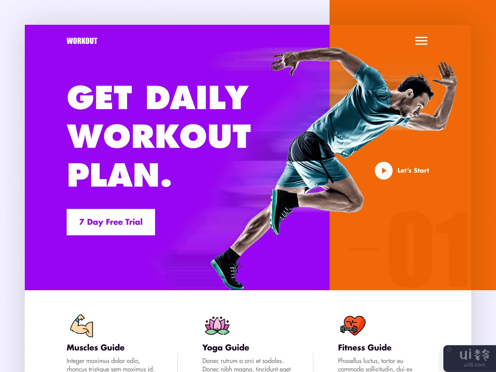 Daily Workout Fitness Landing Page