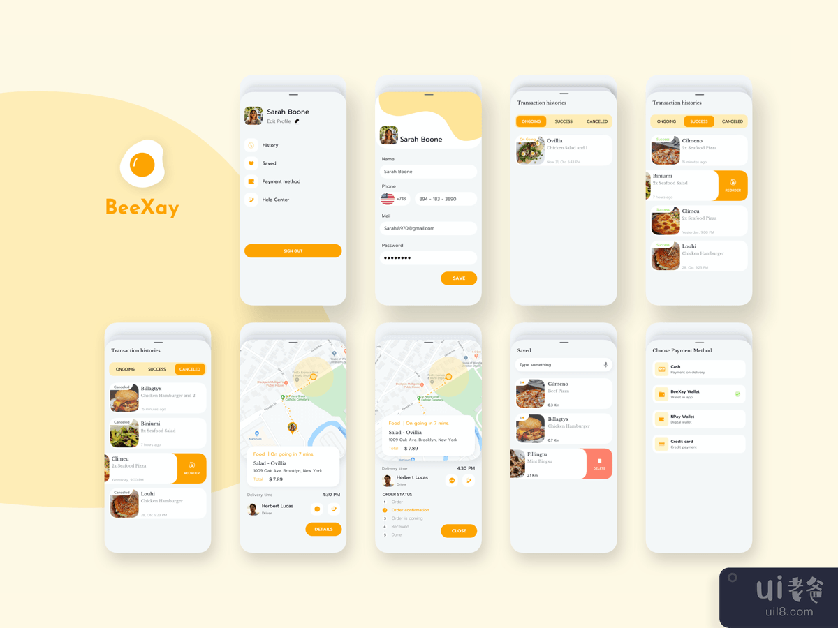 My Profile Food And Delivery App Mobile Ui Kits