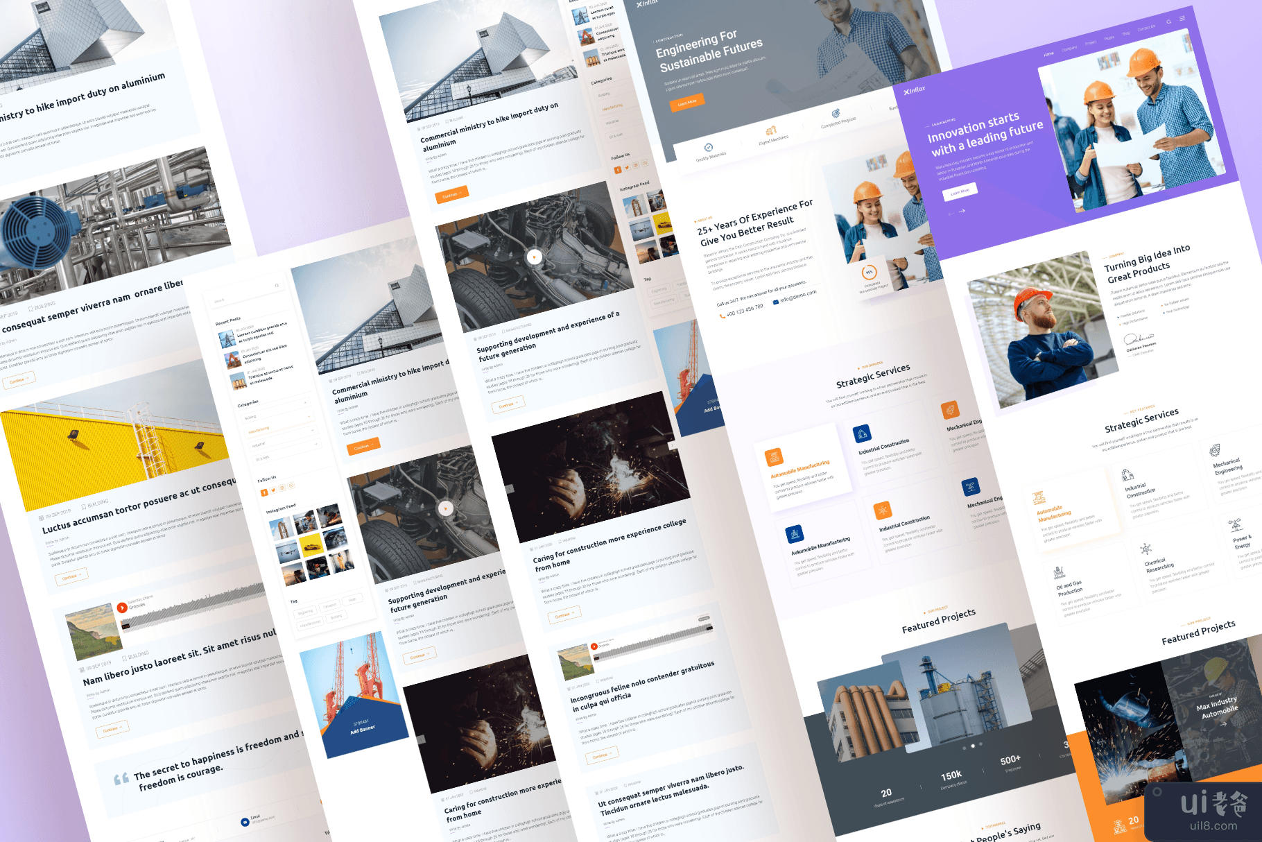 Xinflax - 工业 Adobe XD 模板(Xinflax - Industrial Adobe XD Template)插图1