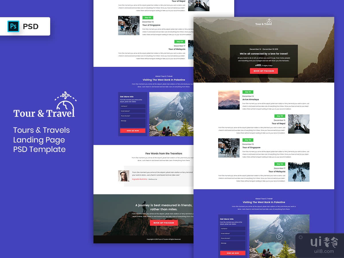 Tour & Travels Landing Page PSD Template-02
