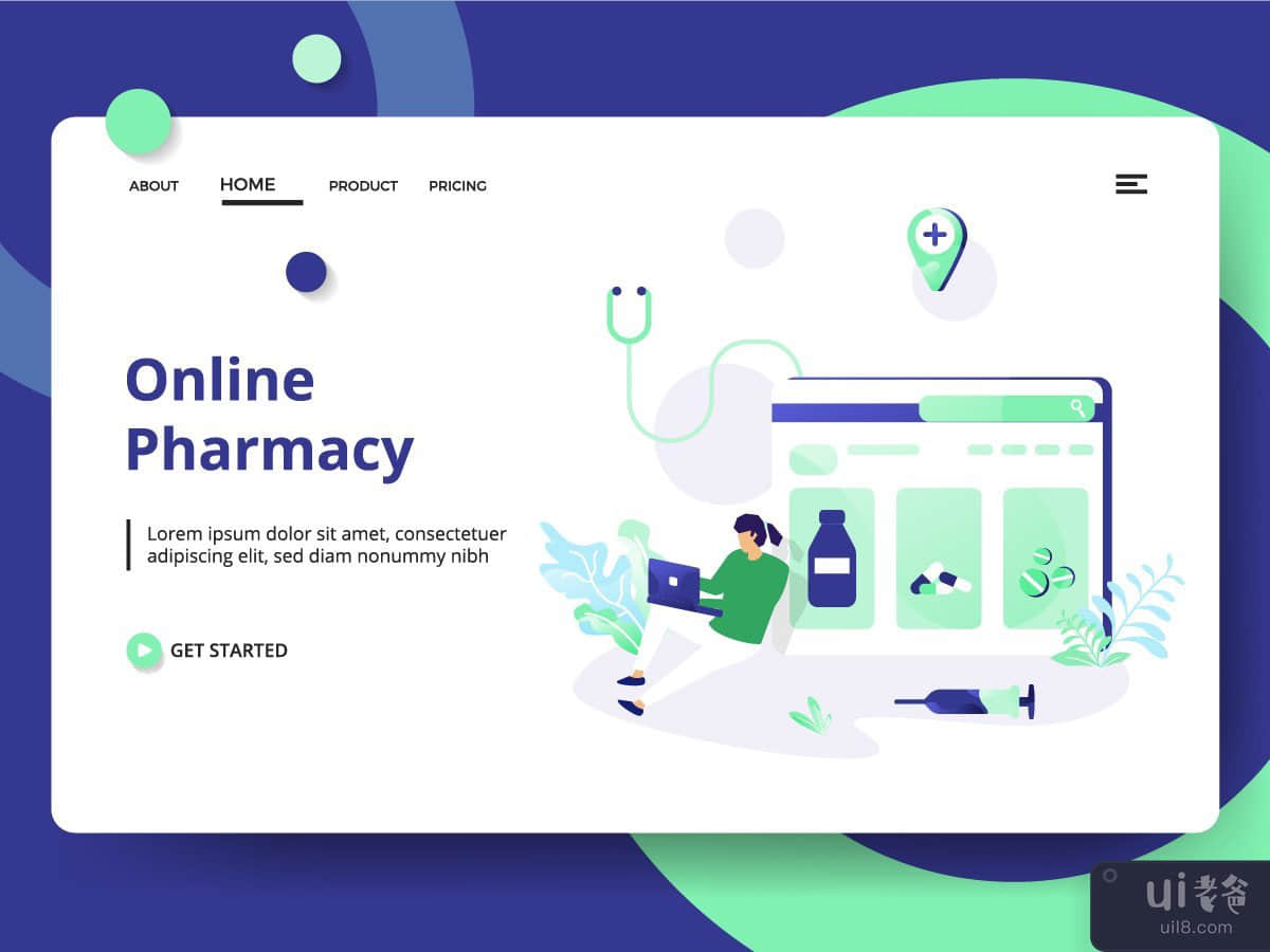 Landing page Online Pharmacy
