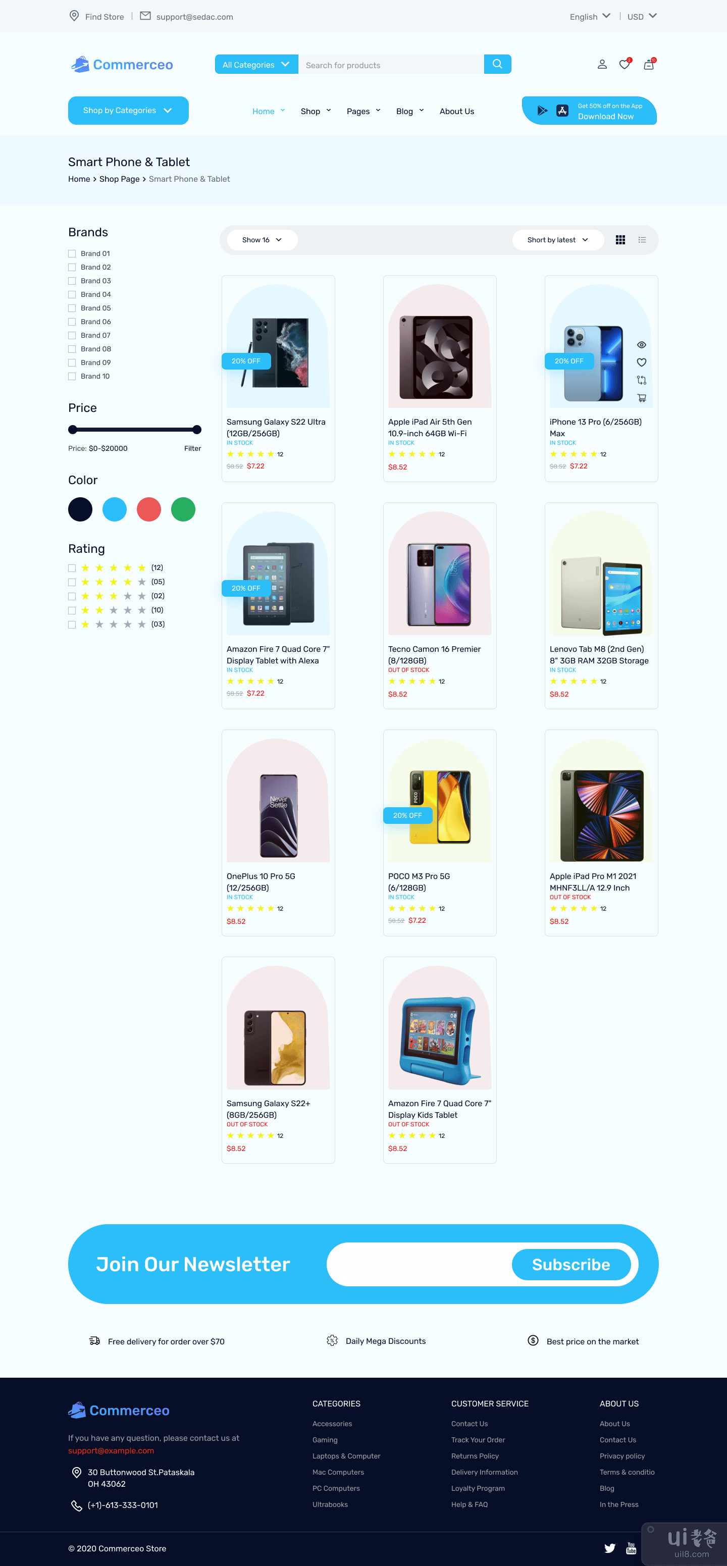 Commerceo-电子商务 Figma UI 模板(Commerceo- eCommerce Figma UI Template)插图6