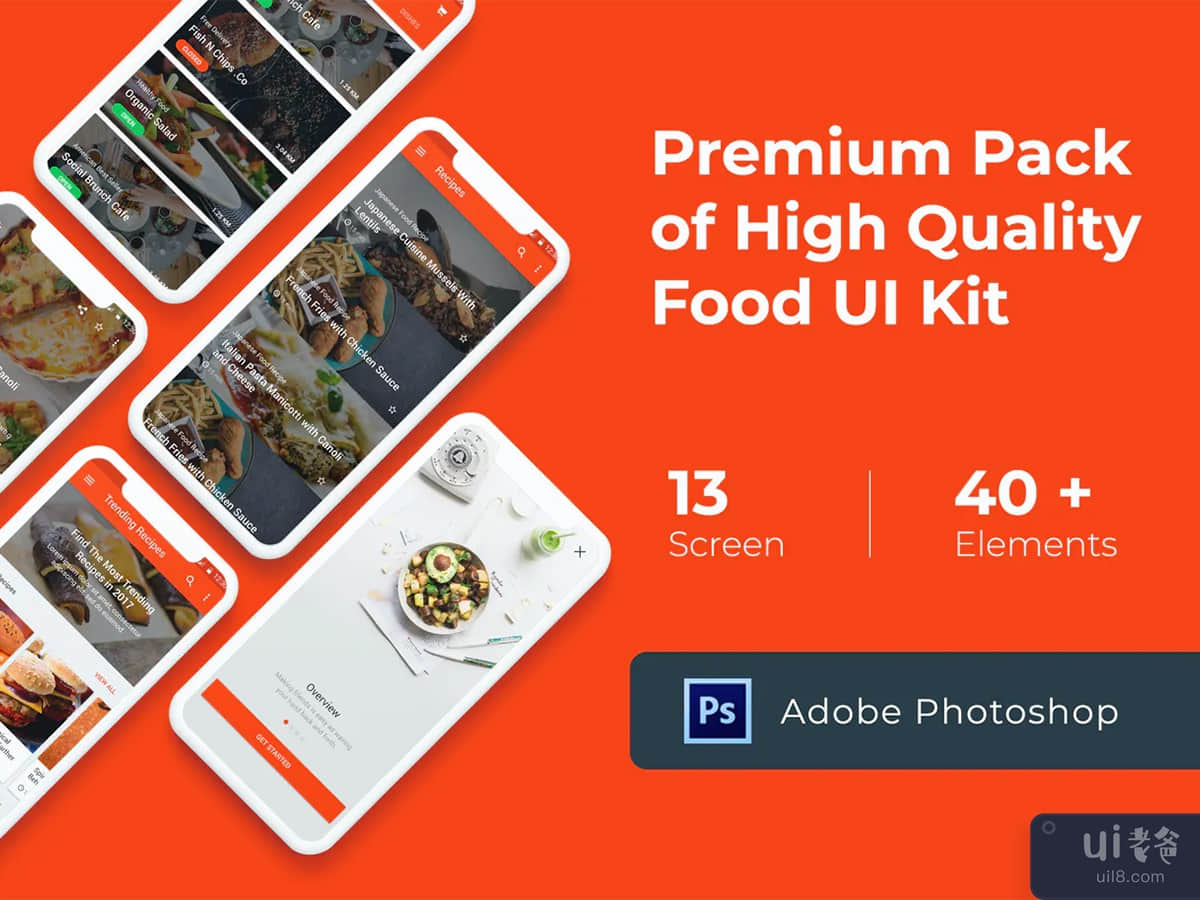 Food Cooking Recipes UI KIT for Photoshop