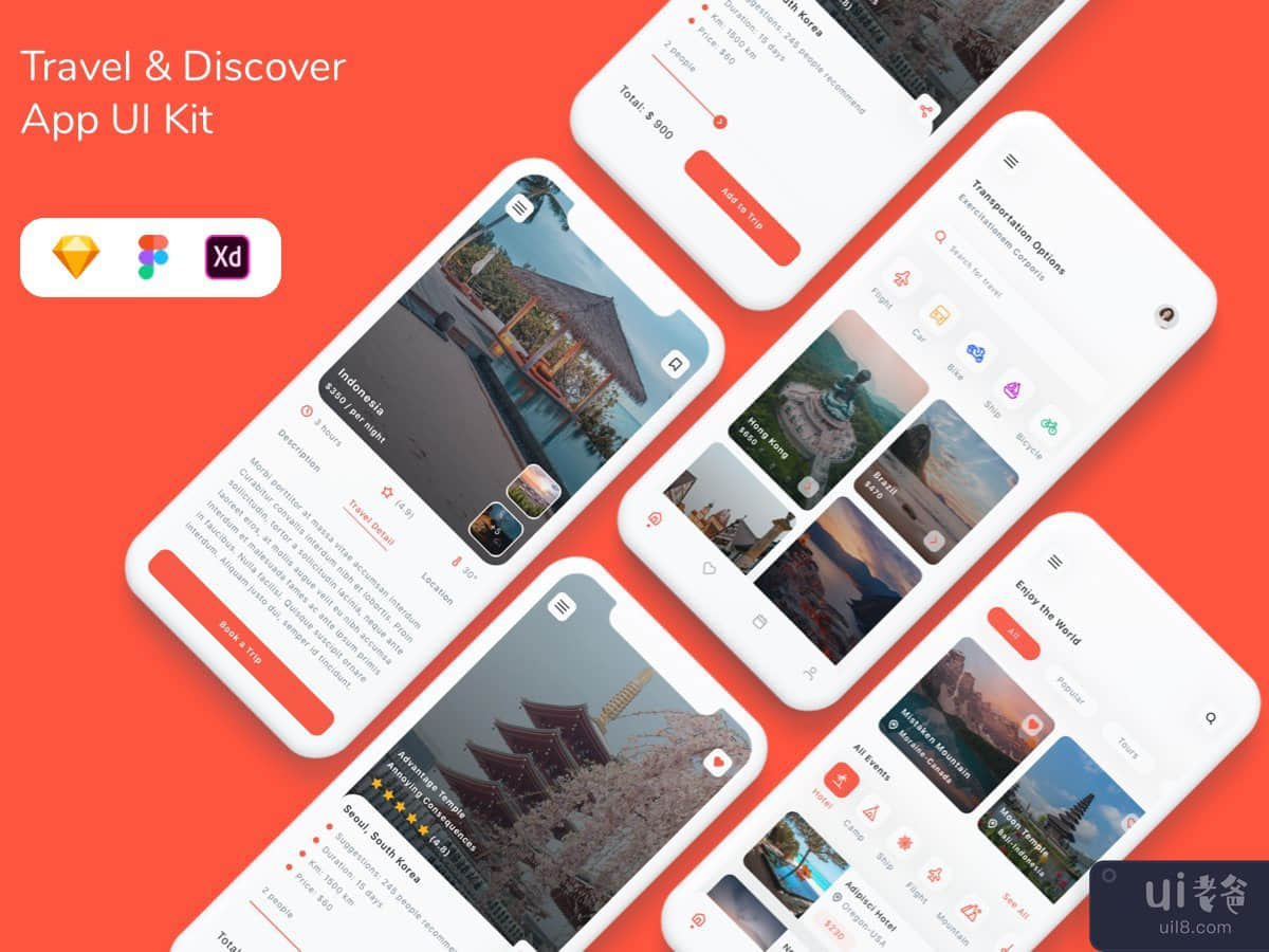 Travel & Discover App UI Kit