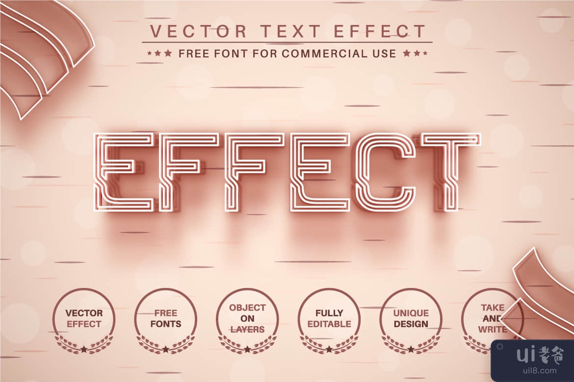 木制工艺 - 可编辑的文字效果，字体样式(Wooden Craft - Editable Text Effect, Font Style)插图4