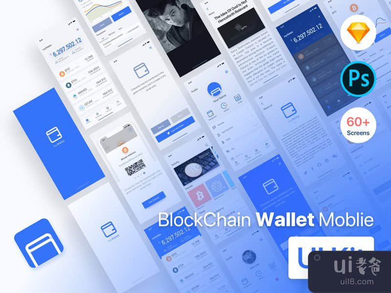 BlockChain Wallet Moblie APP UI Kit(BlockChain Wallet Moblie APP UI Kit)插图1