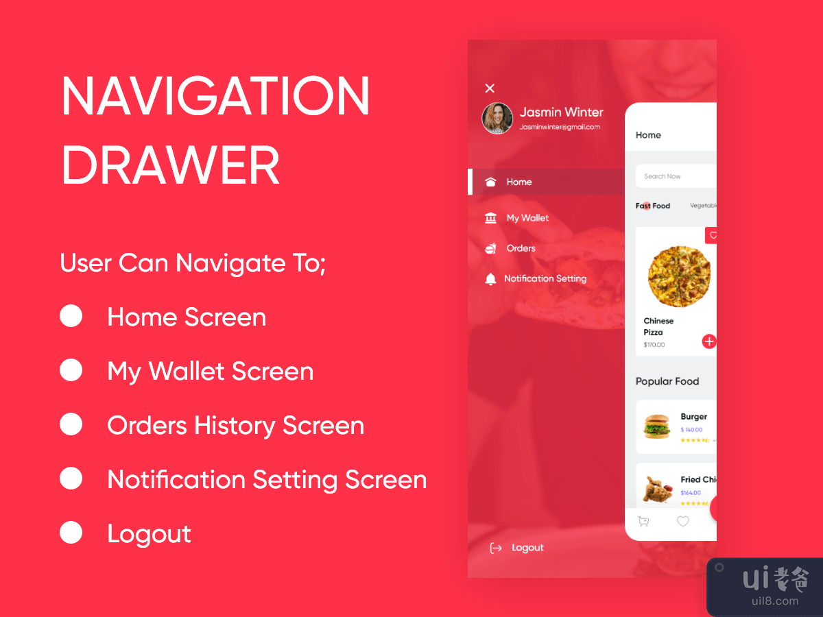 快餐移动应用程序UI设计(FastFood Mobile App UI Design)插图4
