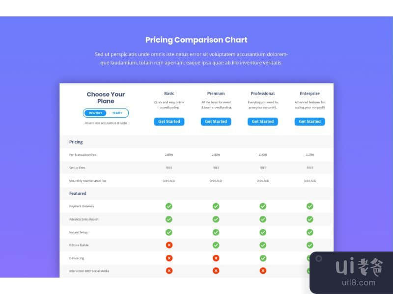 Pricing Table UI Template