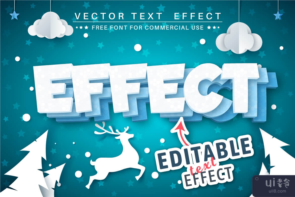 冬季 - 可编辑的文本效果、字体样式(Winter - editable text effect, font style)插图3