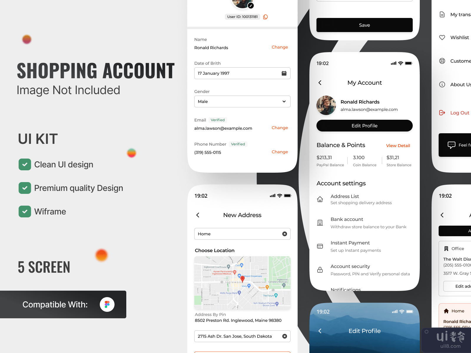 Shopping Account Settings - Ui kits Template