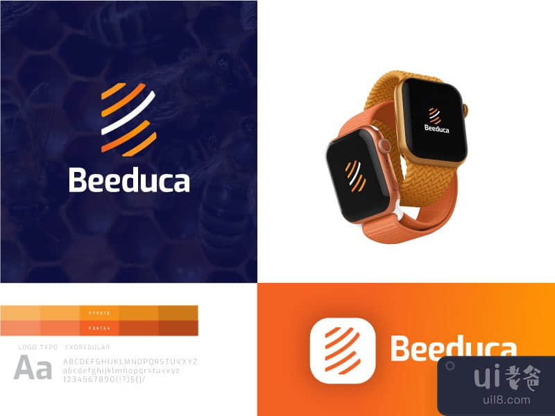 Modern bee logo - Bee branding logo - B letter logo - Beeduca