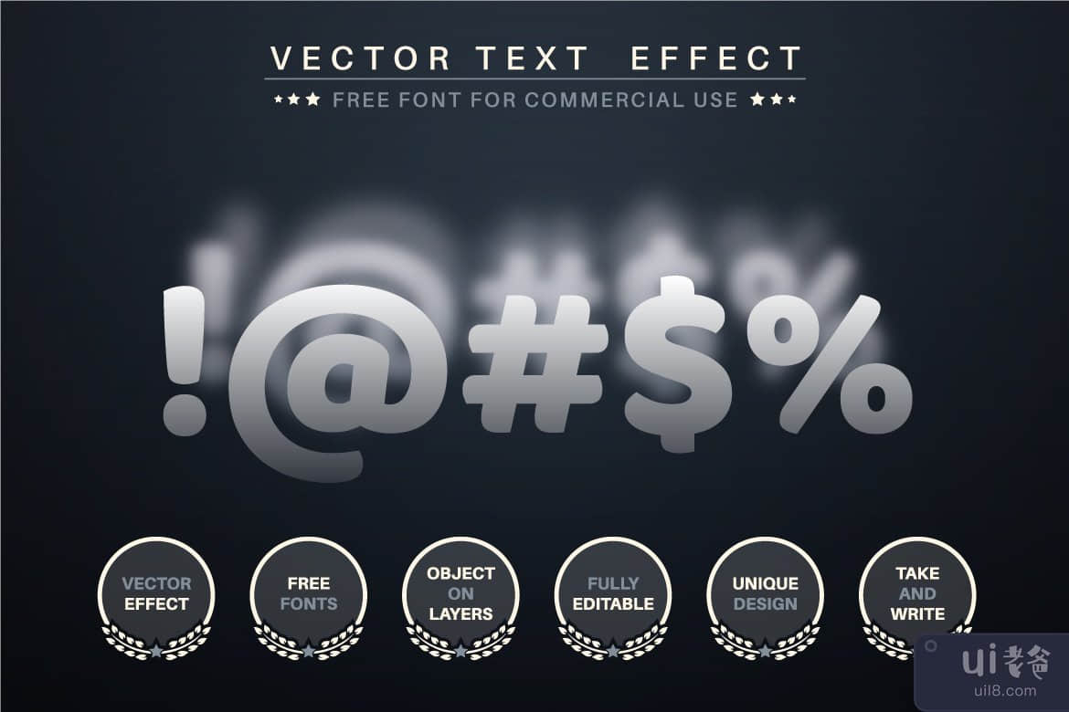 焦点模糊 - 可编辑的文本效果，字体样式(Focus Blur - Editable Text Effect, Font Style)插图3