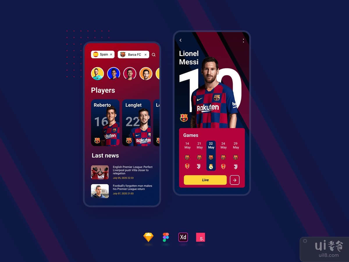 体育联盟应用程序模板(Sports League App Template)插图
