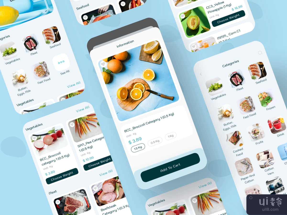 Food Market Digital Wallet Mobile UI Kit