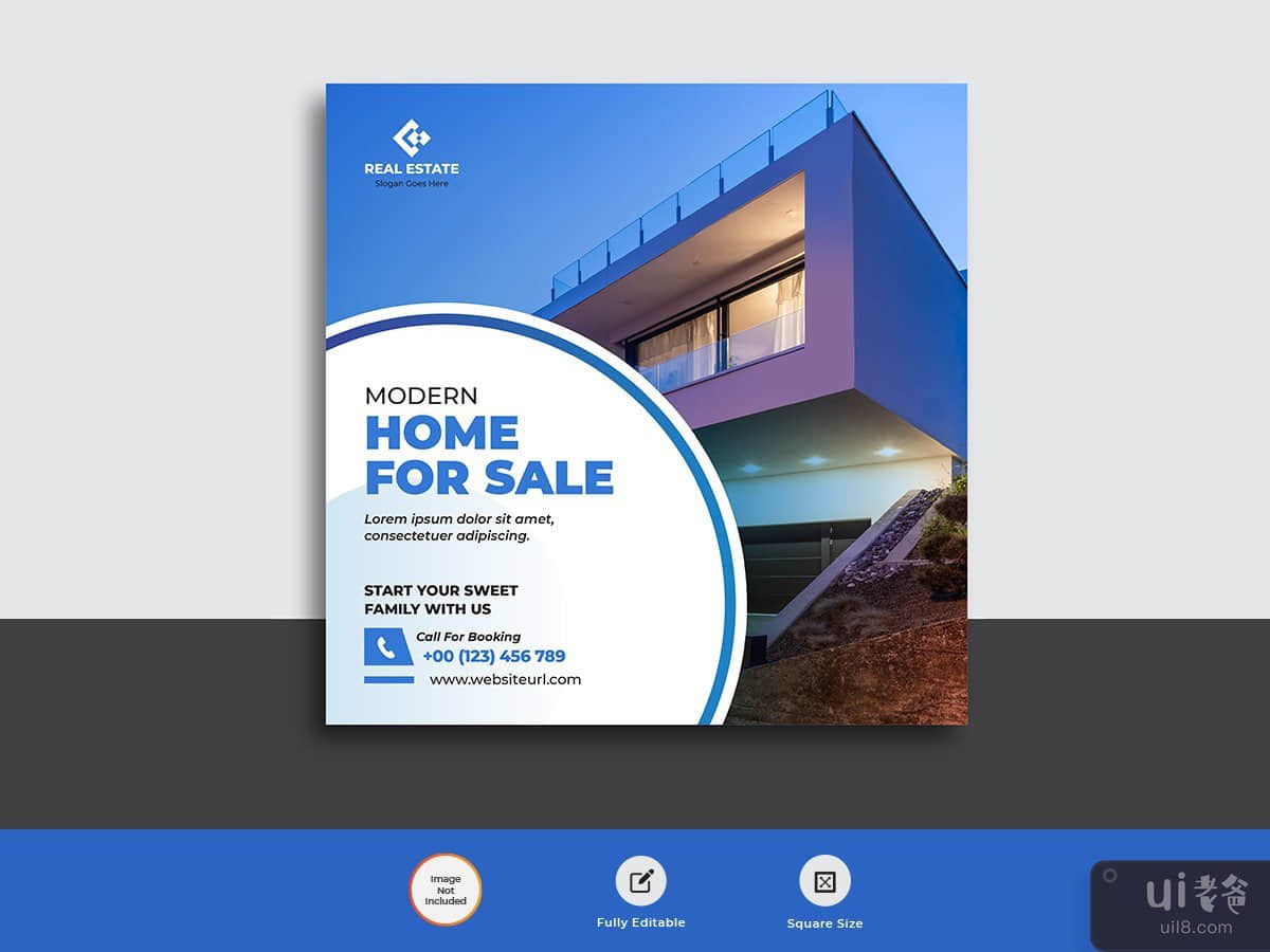 Real estate business agency web banner post template 