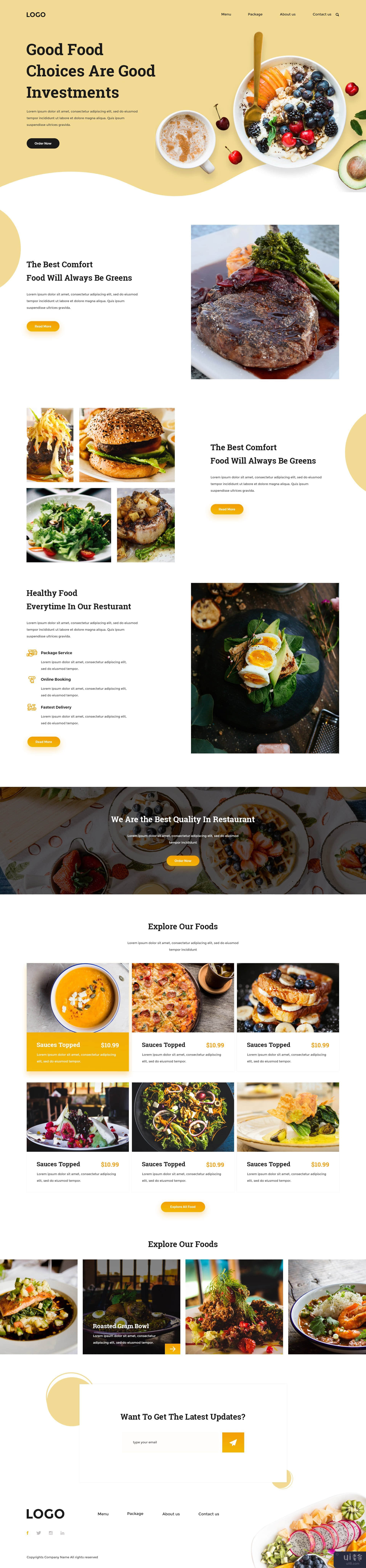 食物网页模板 UI 设计 PSD(Food Web Template UI Design PSD)插图