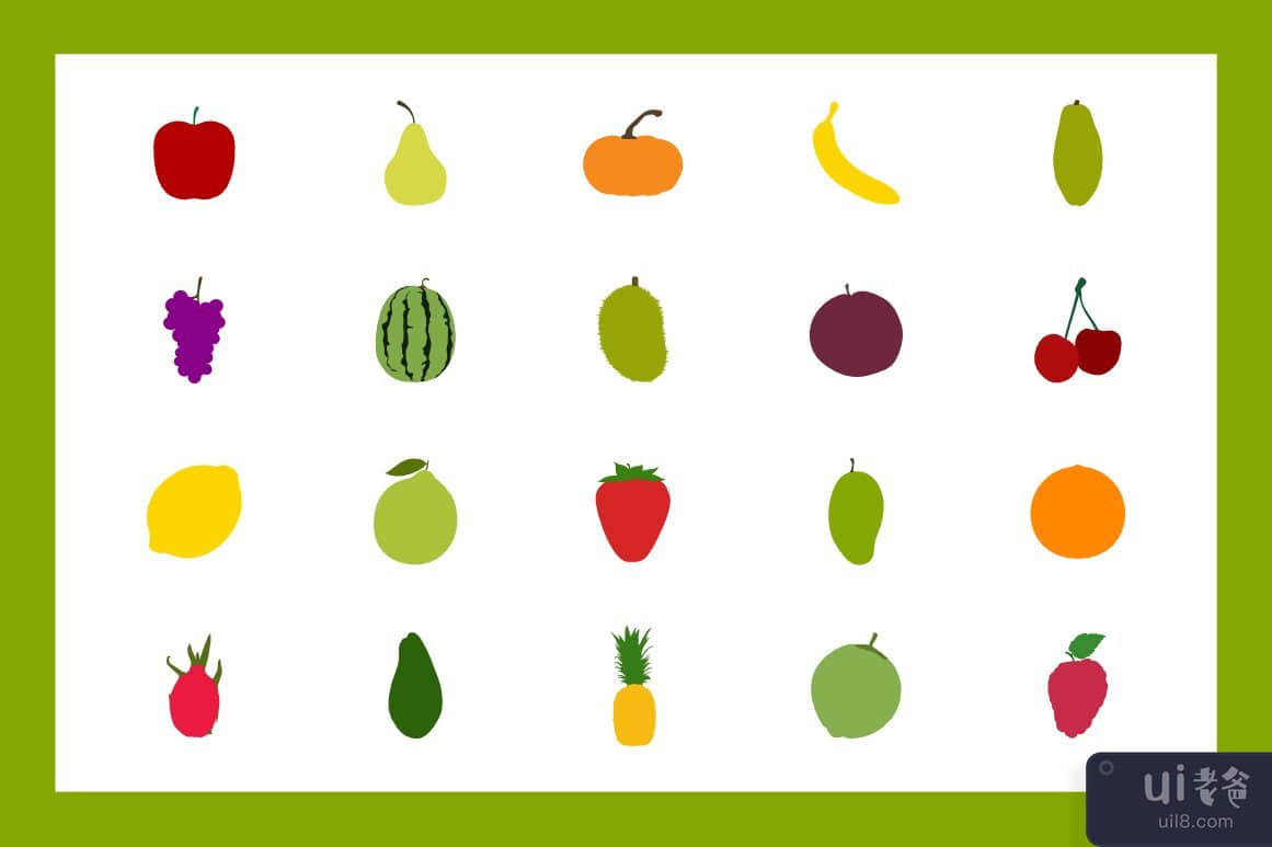 水果图标集(Fruit Icons Set)插图