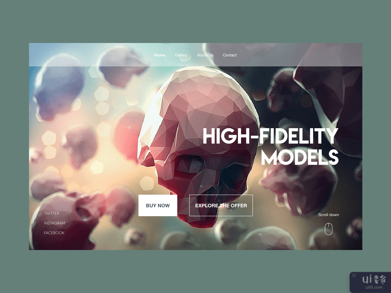 Website Header High-Fidelity Models