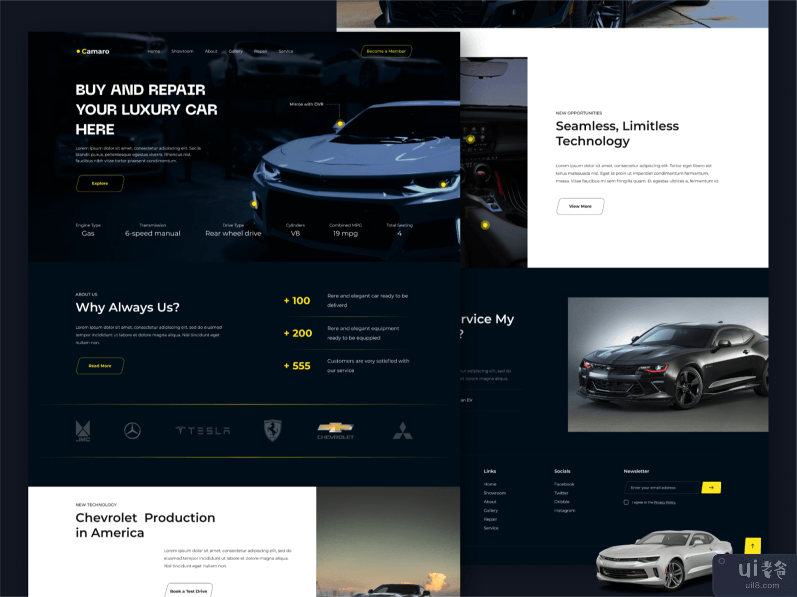 豪车🏎️ 网站 UI/UX 设计💻(Luxury Car🏎️ Website UI/UX Design💻)插图