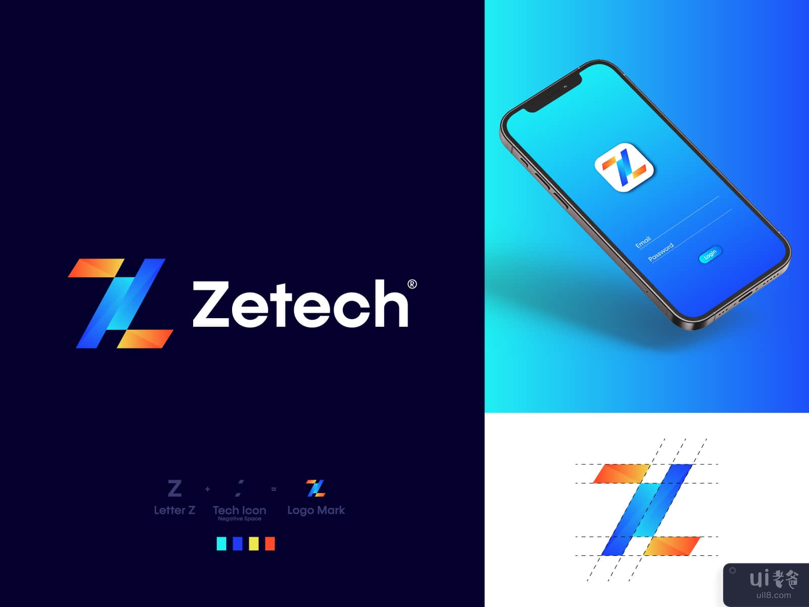 Letter Z Modern Tech Logo Mark for Tech Company