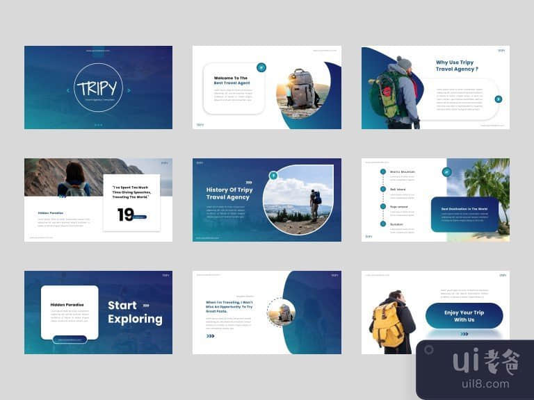 Tripy - 旅行社PowerPoint模板(Tripy - Travel Agency Powerpoint Template)插图2