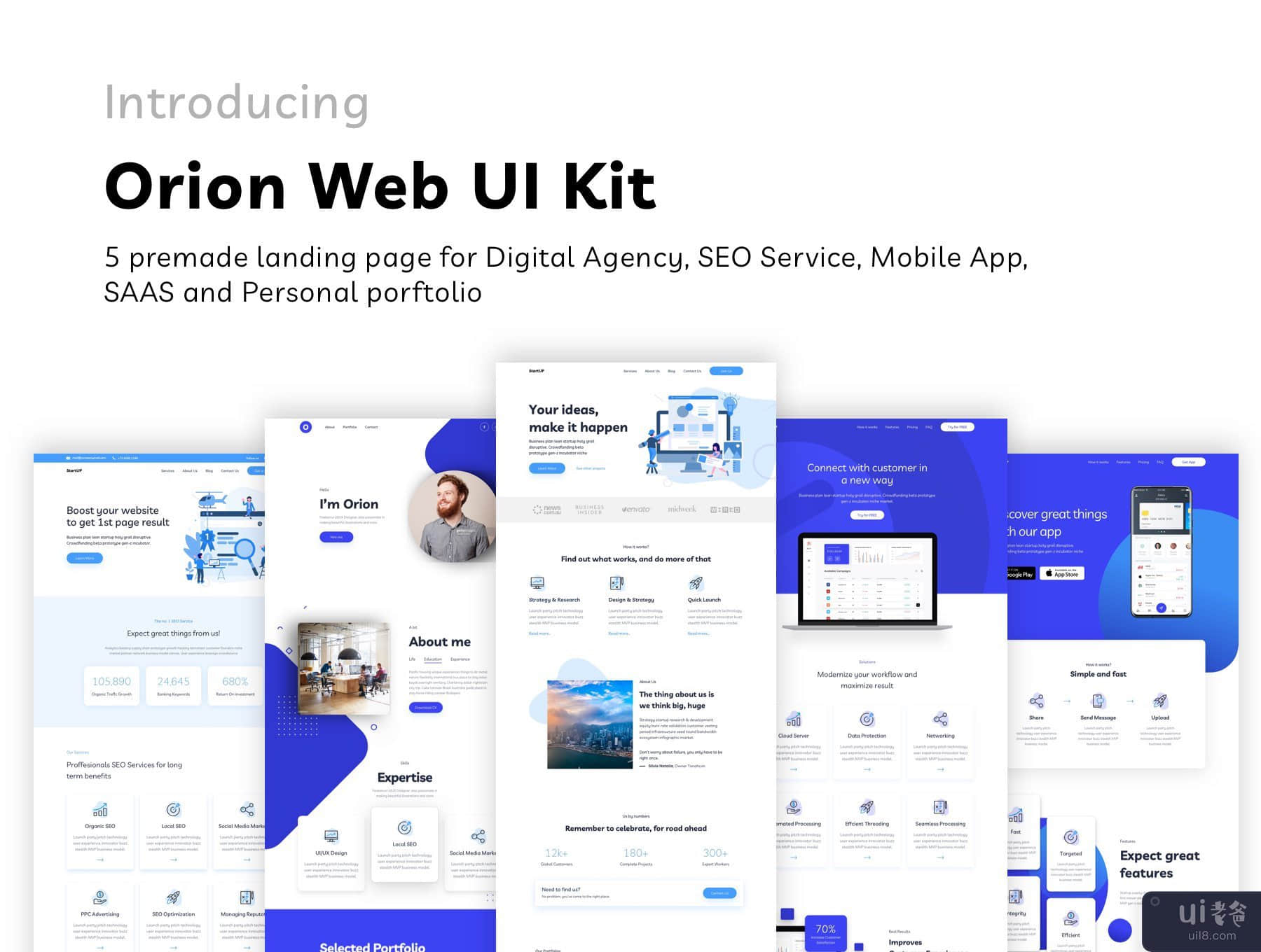 Orion 网站 UI 套件(Orion Website UI Kit)插图5