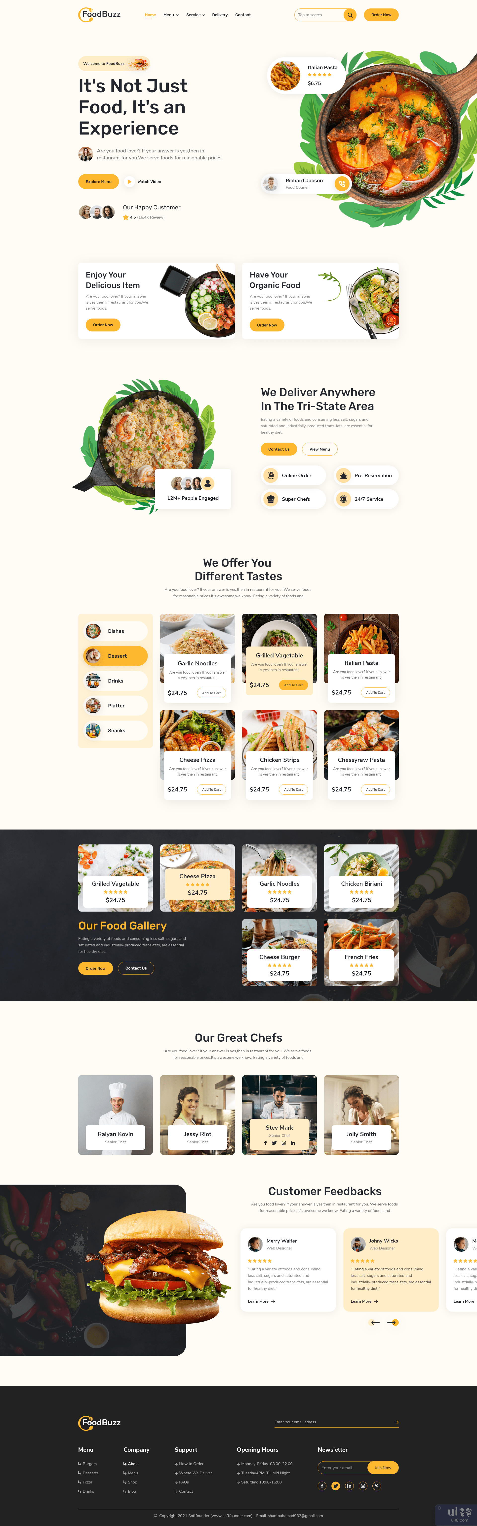 FoodBuzz（送餐登陆页面）(FoodBuzz (Food Delivery Landing Page))插图1