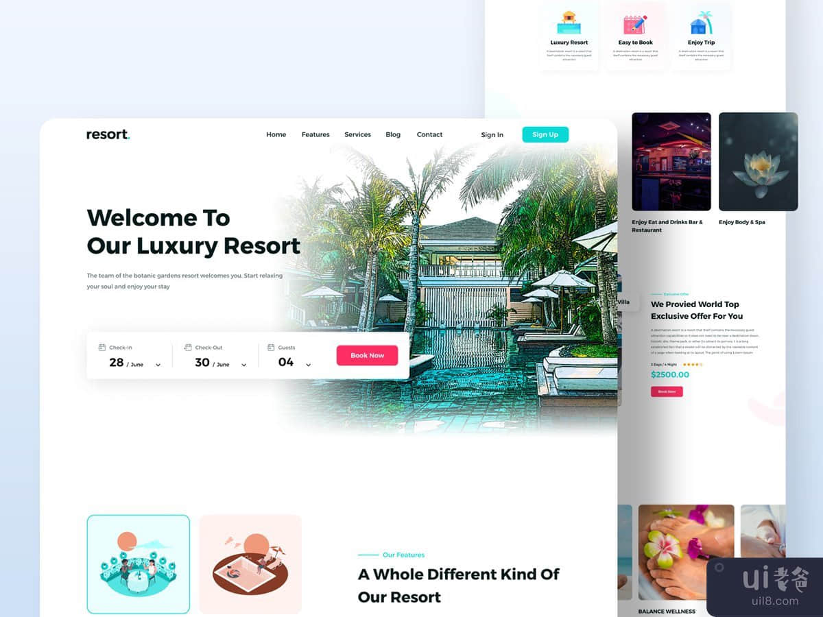 Resort Web Template UI Design