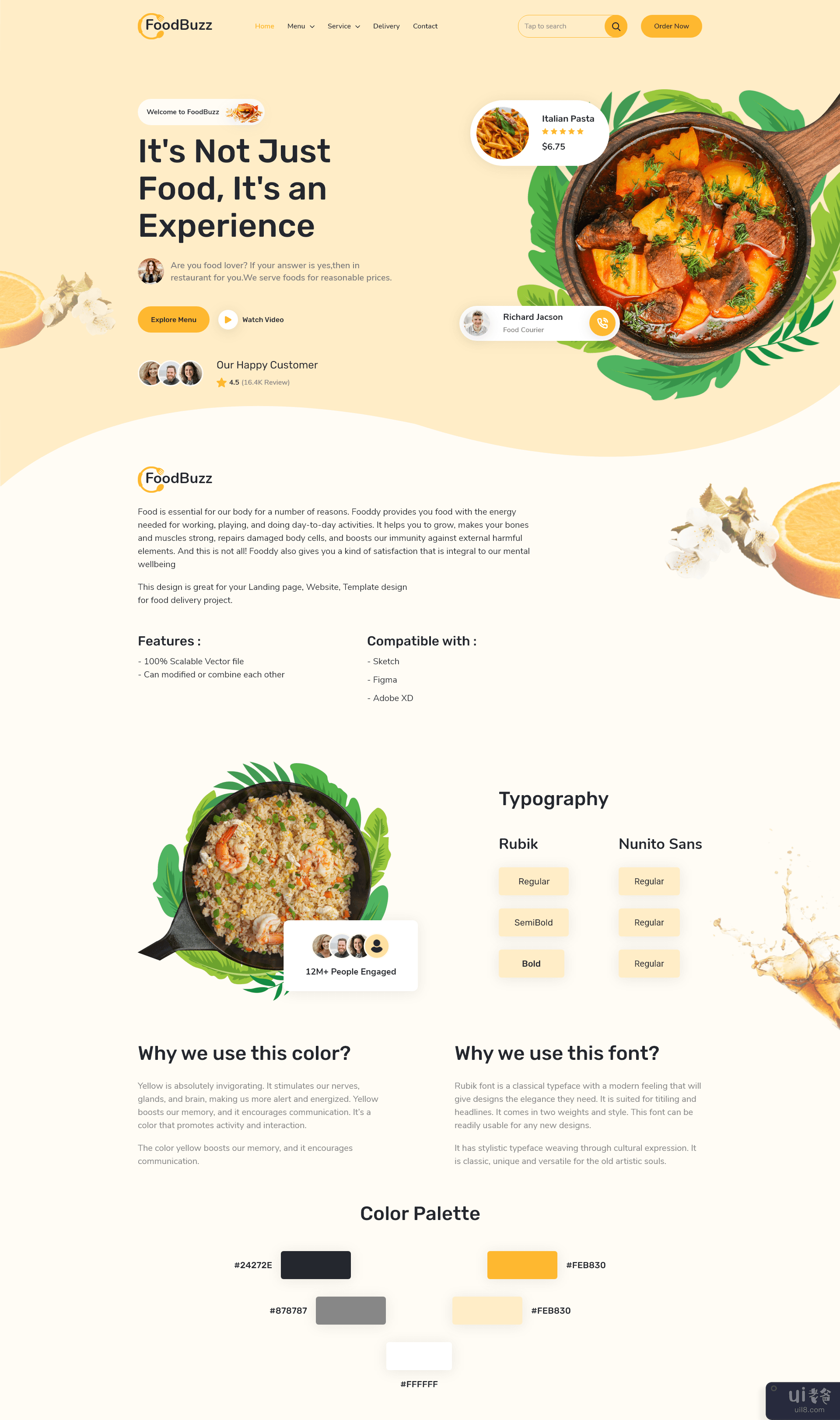 FoodBuzz（送餐登陆页面）(FoodBuzz (Food Delivery Landing Page))插图