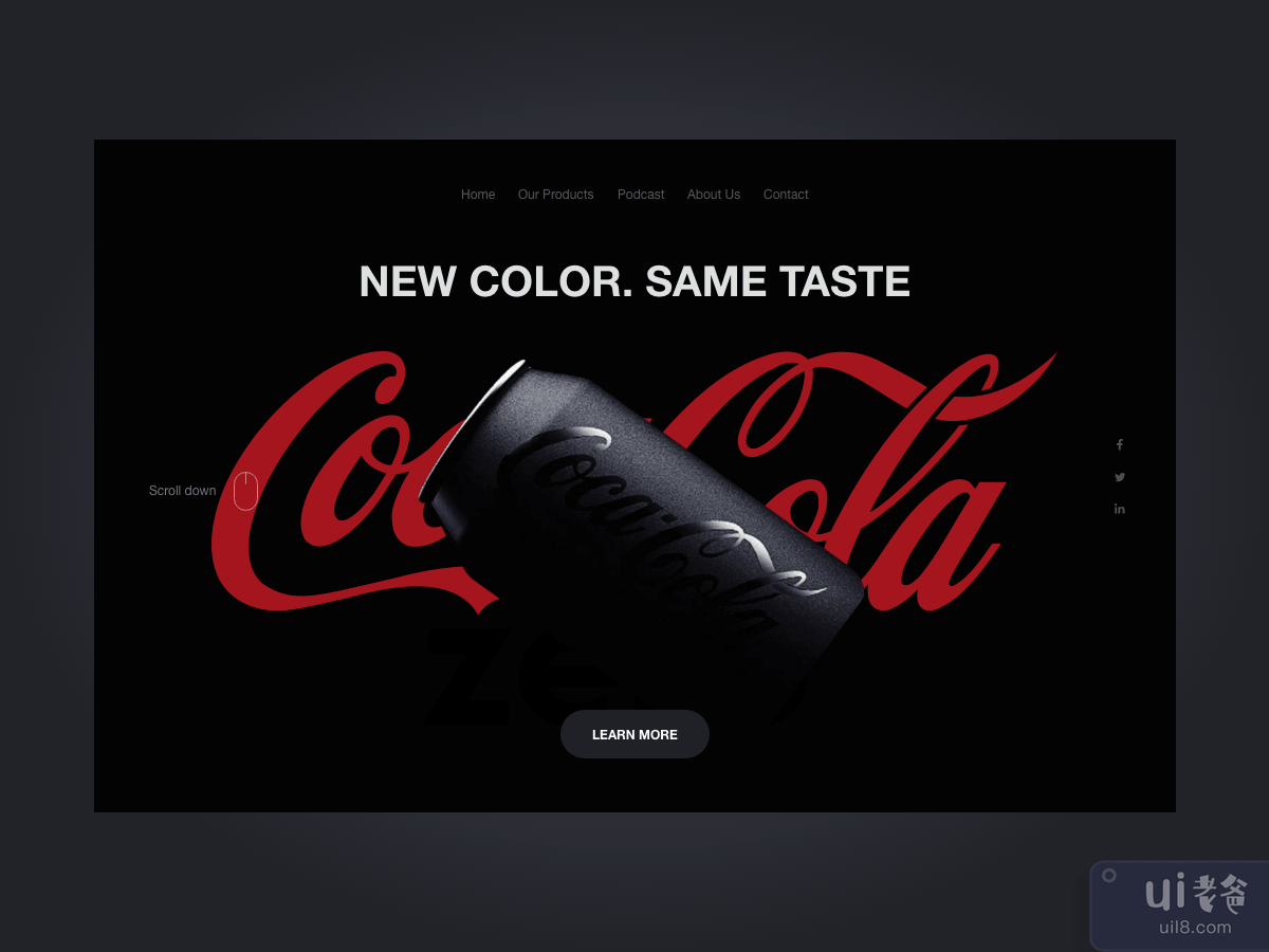 Website Header Coca-Cola