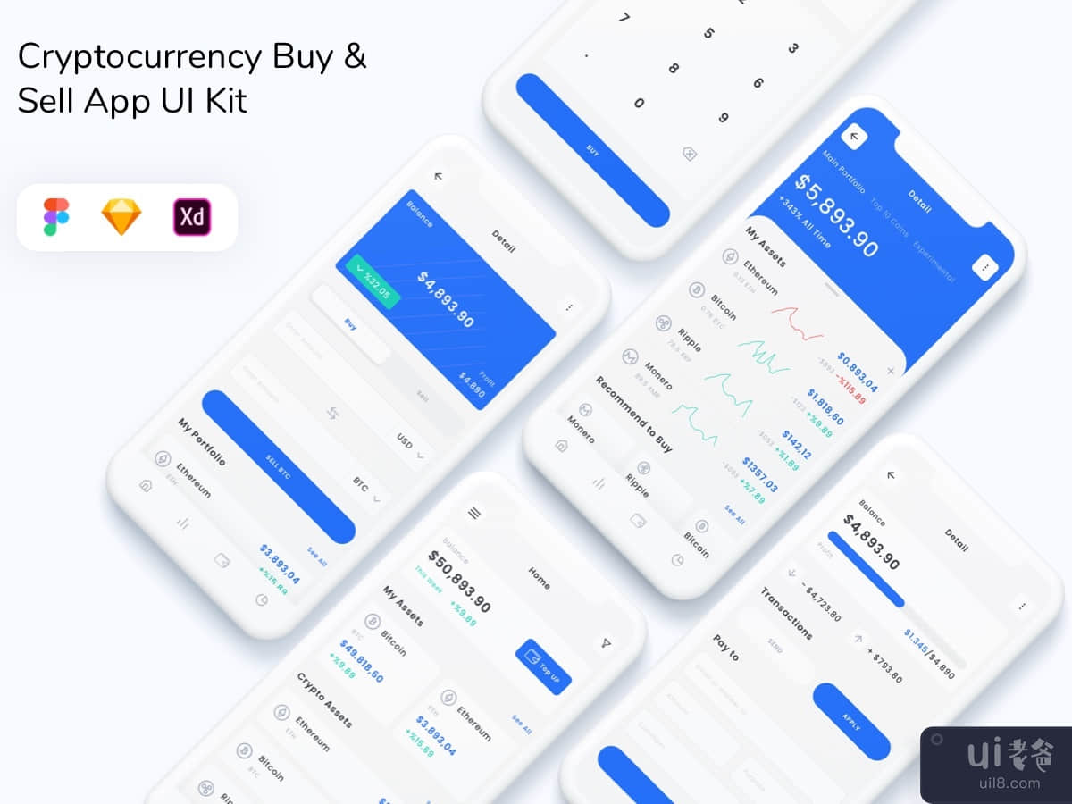 Cryptocurrency Buy & Sell App UI Kit