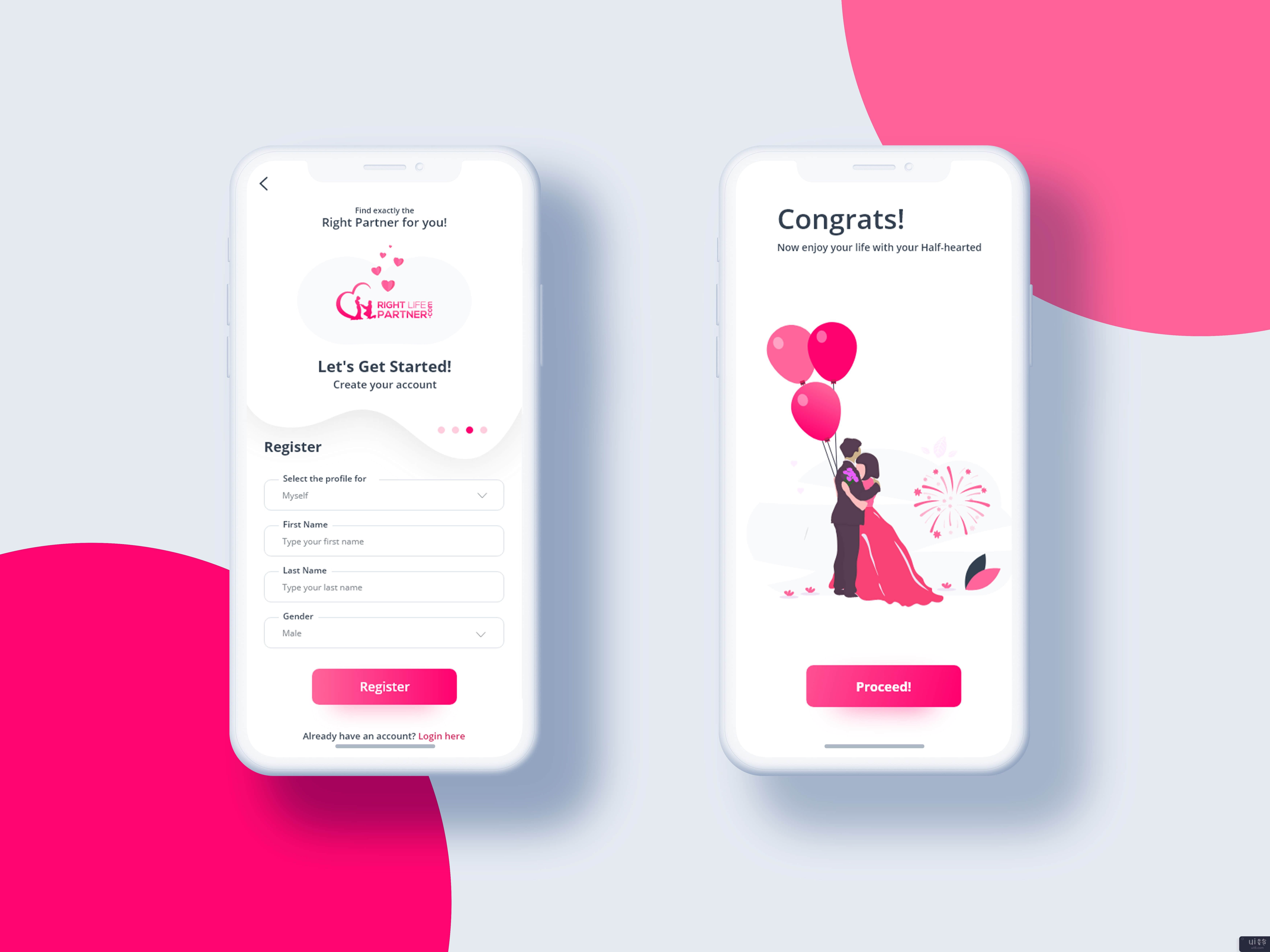 婚礼应用程序 UI 概念(Wedding app UI Concept)插图2