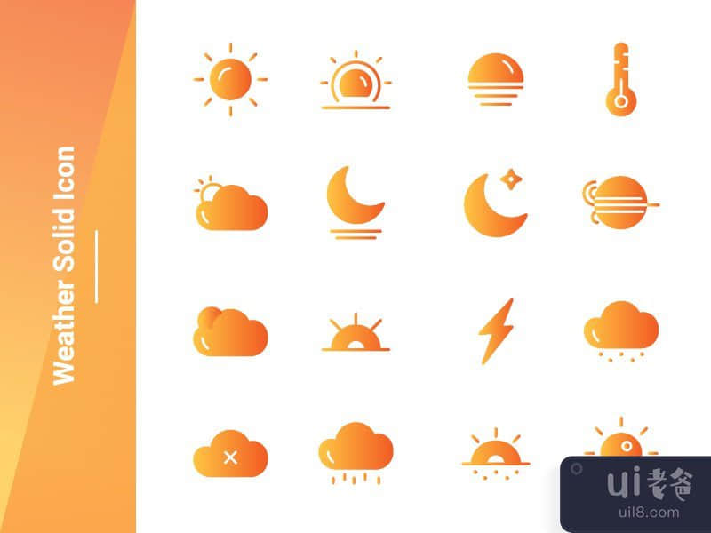 天气渐变图标(Weather Gradient Icon)插图