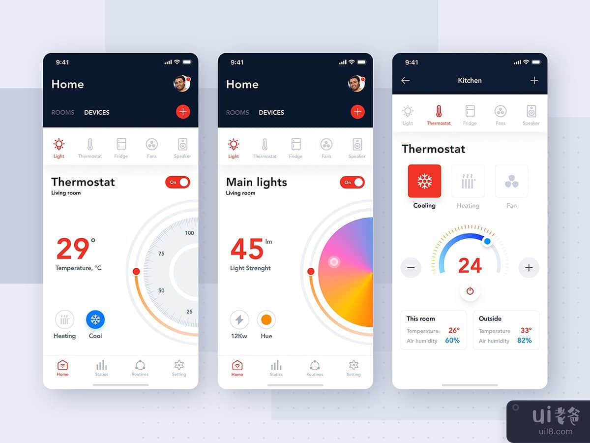 Smart Home Controller mobile UI concept