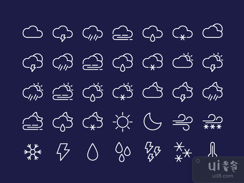 天气高级图标集(Weather Premium Icon Set)插图