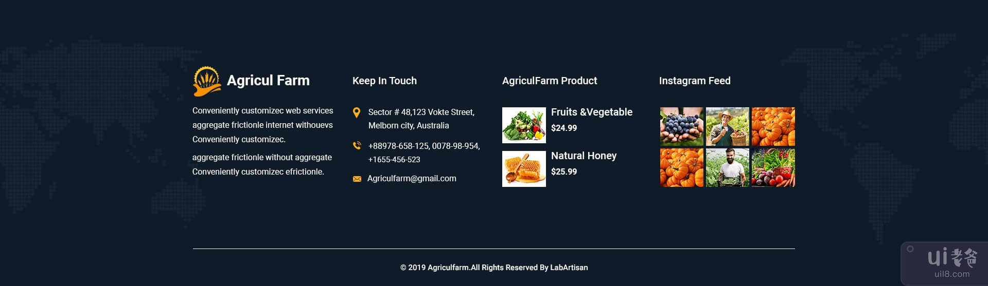 AgriculFarm - 农业和有机食品 PSD 模板(AgriculFarm - Agriculture & Organic Food PSD Template)插图2