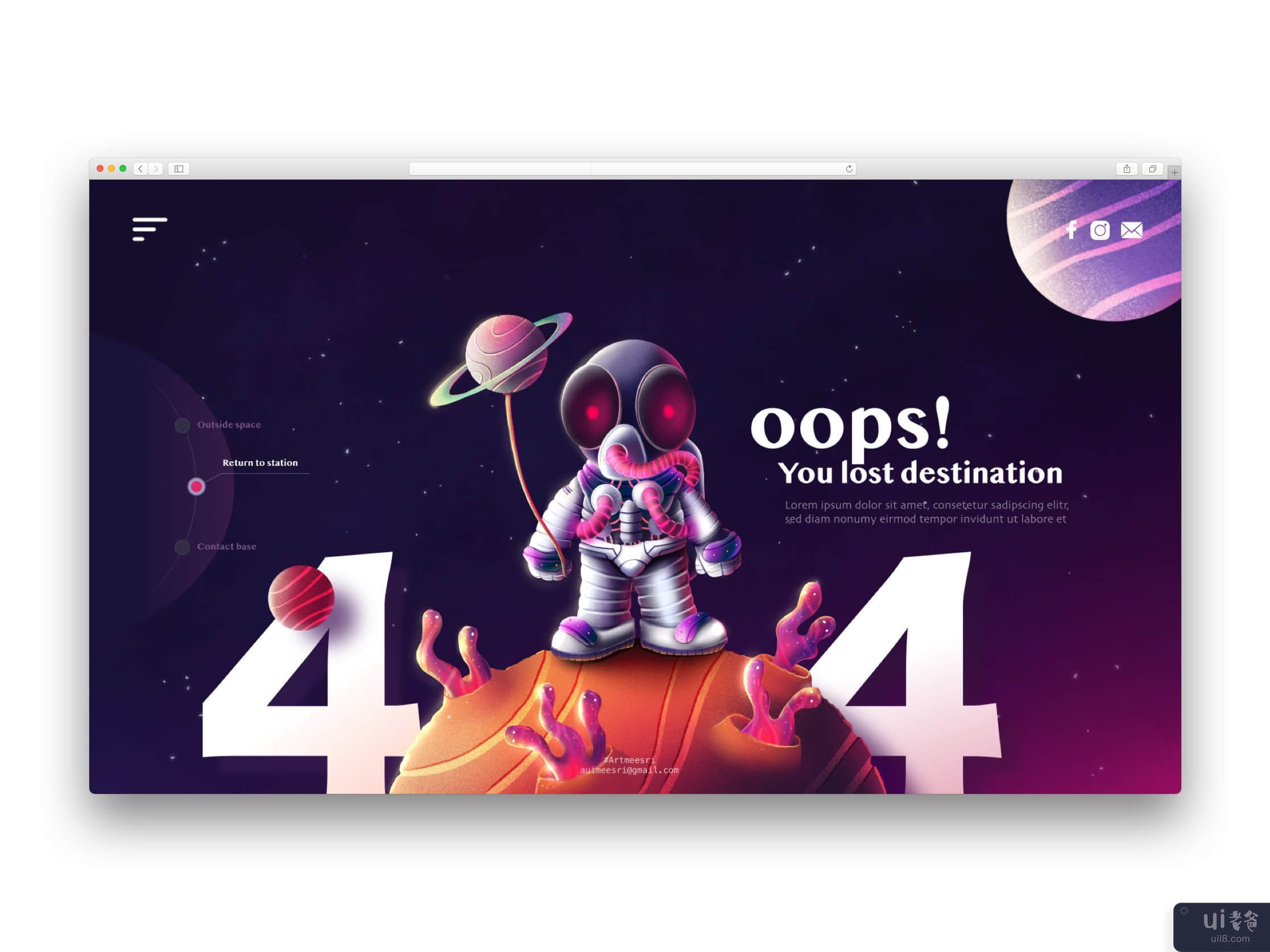 宇航员在太空中出现 404 网站错误(Astronaut in space for 404 website error)插图