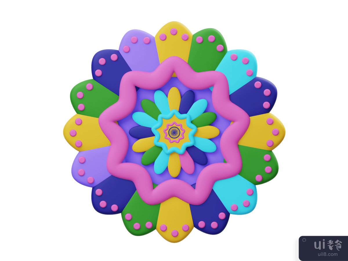 Mandala 3D Render Illustration